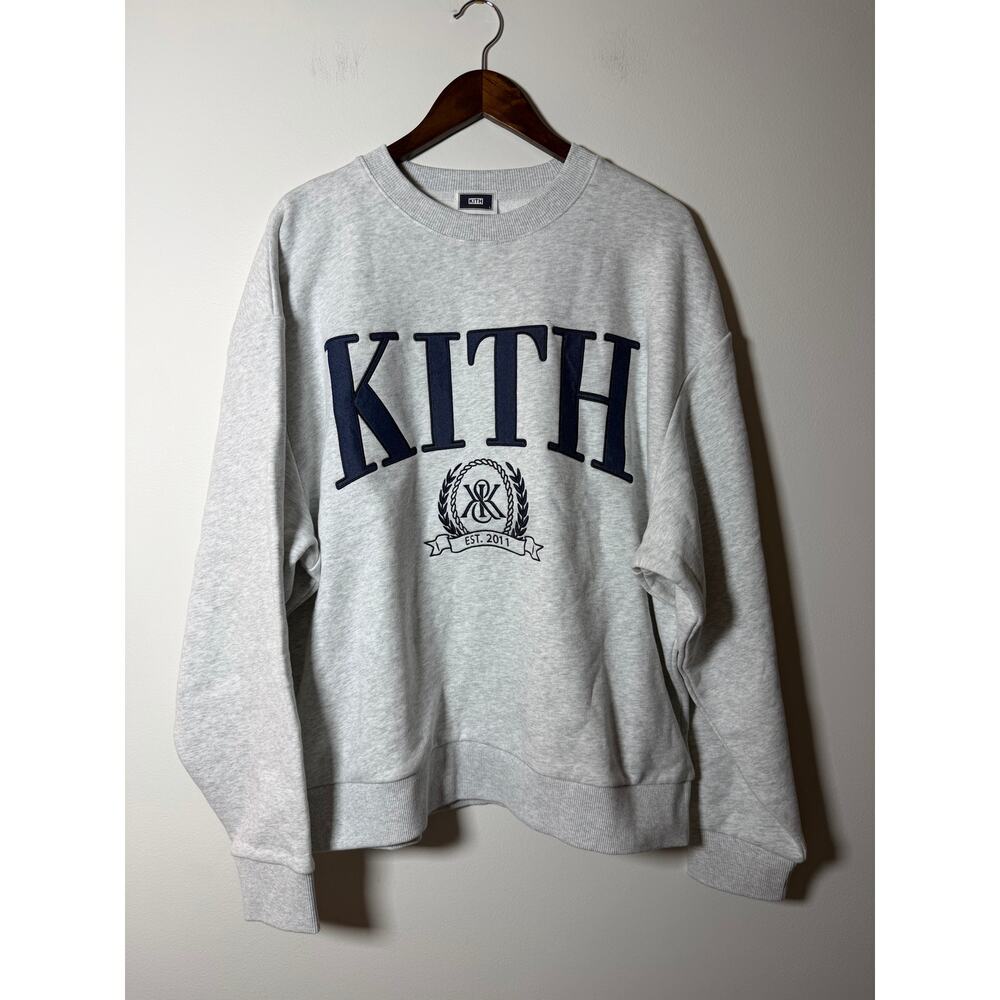 Kith Collegiate Nelson Crewneck 'Light Heather Grey'